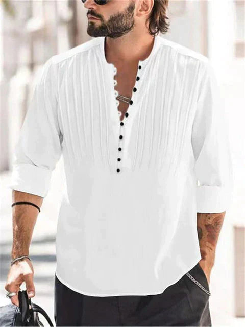 Jacob Overhemd | Luxe heren shirt voor de zomer met mao kraag