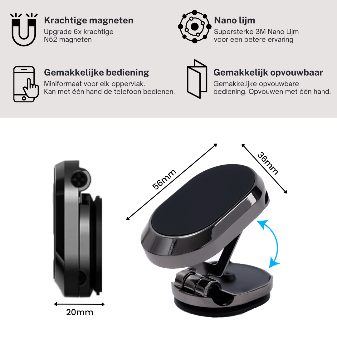 Snapfold™ - Inklapbare magnetische autotelefoonhouder